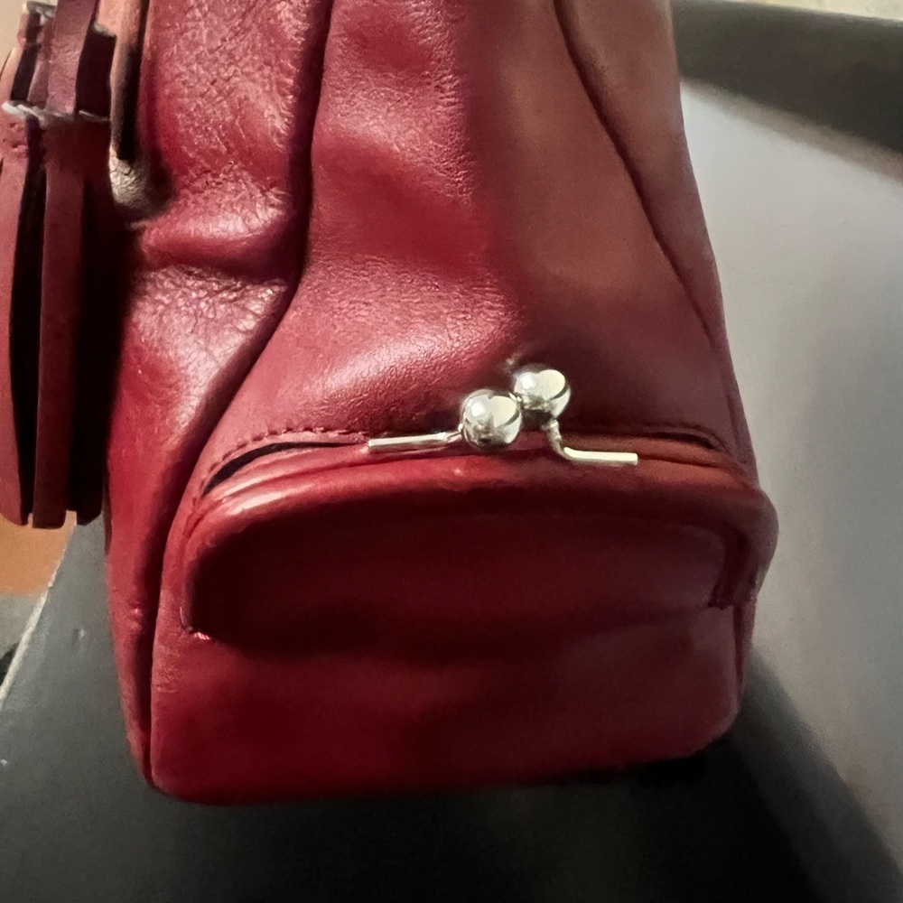 Coach Archive Legacy Dark Red Satchel Handbag With Kiss locks 2012 - Picture 8 of 14